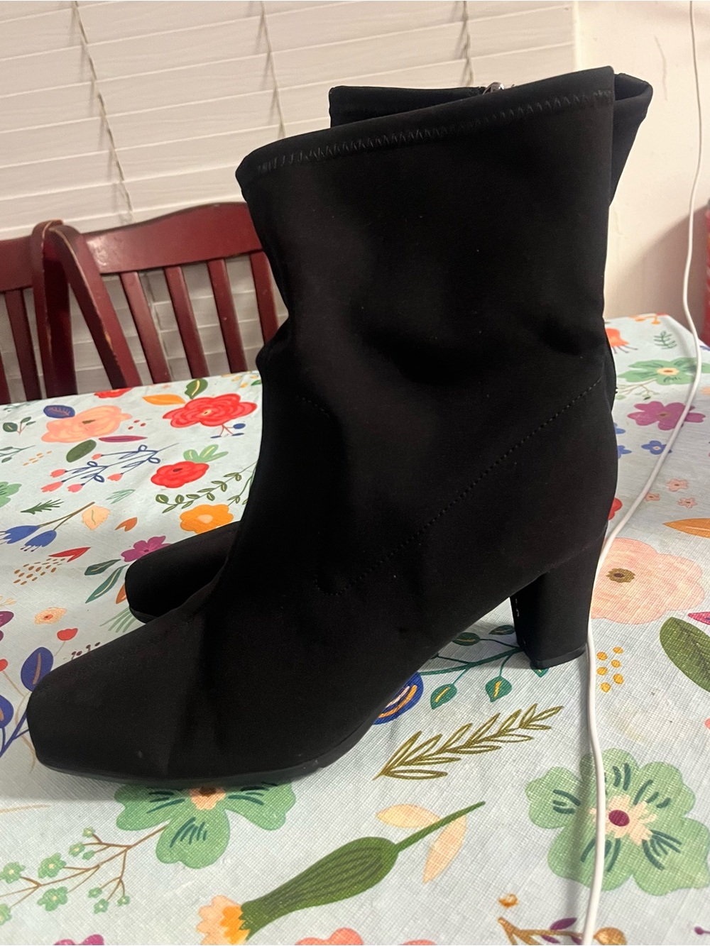 Women's Black Stretch Ankle Boots